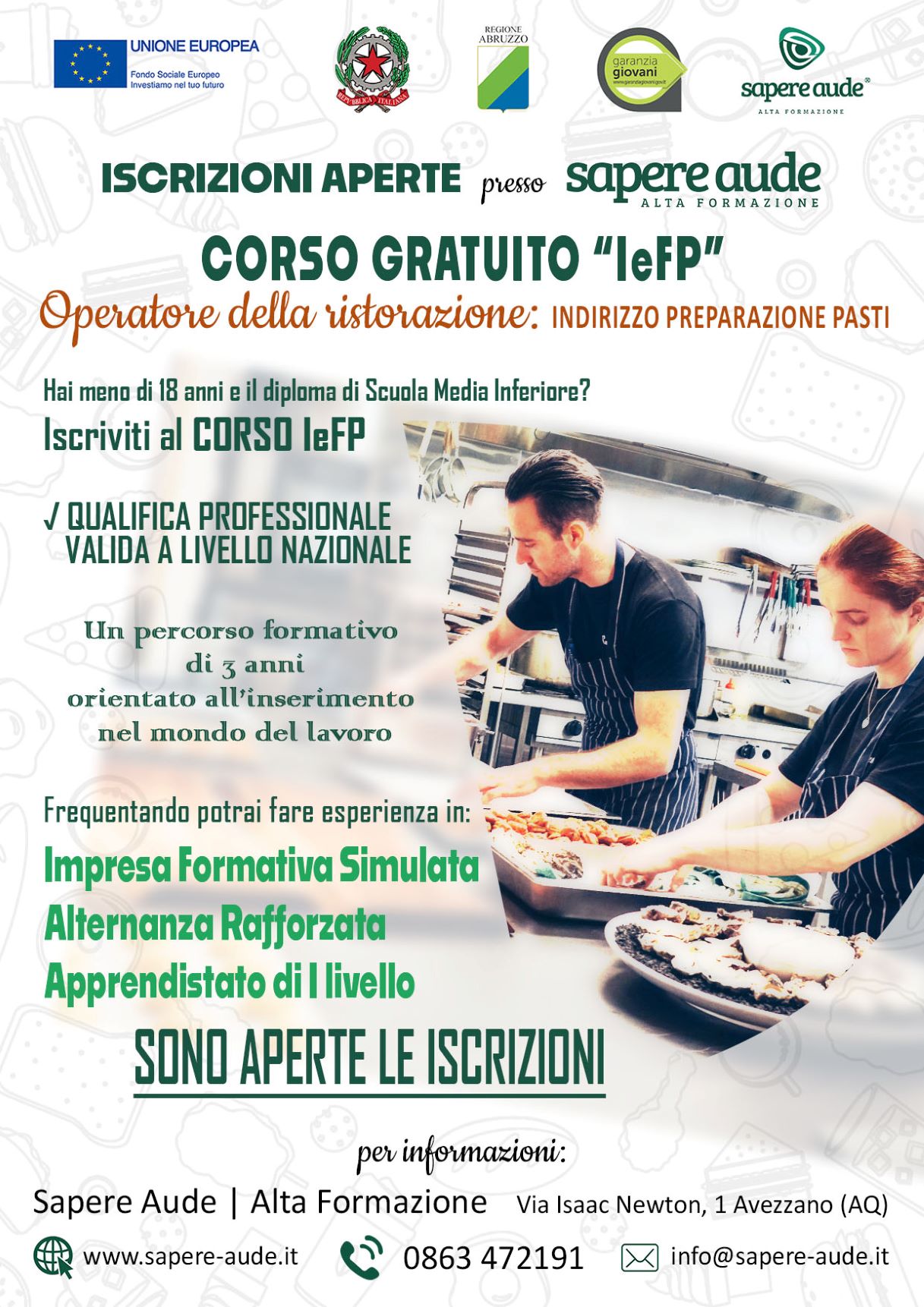 operatore della ristorazione corso IeFP - Operatore della ristorazione